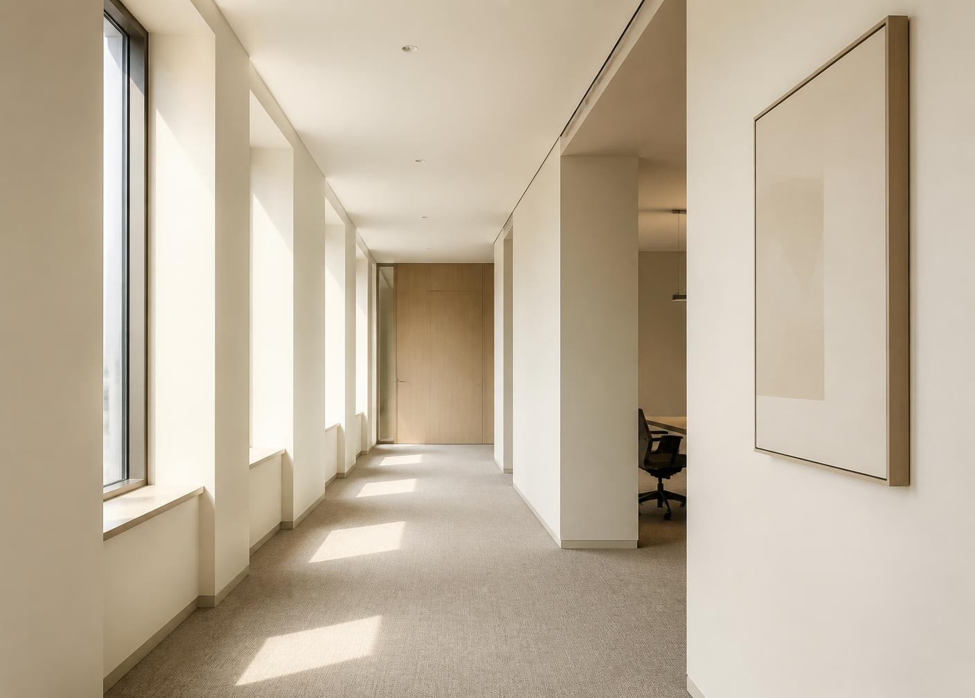 Intérieur de bureau épuré